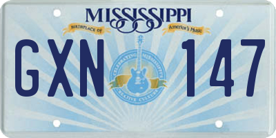 MS license plate GXN147