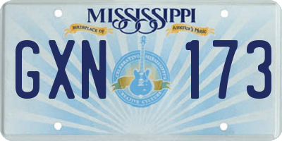 MS license plate GXN173