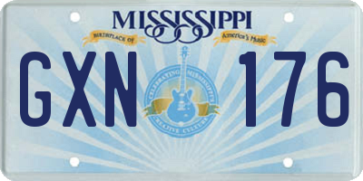 MS license plate GXN176