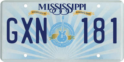 MS license plate GXN181