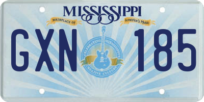 MS license plate GXN185