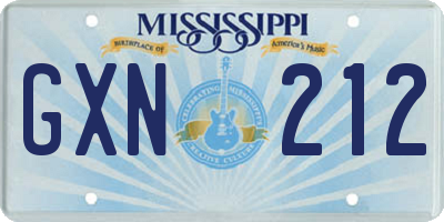 MS license plate GXN212