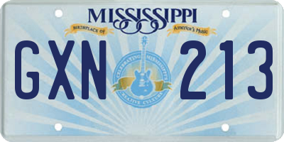 MS license plate GXN213