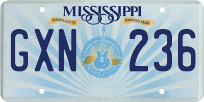 MS license plate GXN236