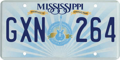MS license plate GXN264