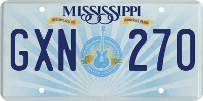 MS license plate GXN270