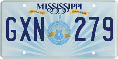 MS license plate GXN279