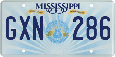 MS license plate GXN286