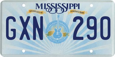MS license plate GXN290