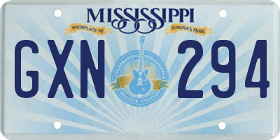 MS license plate GXN294