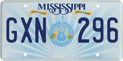 MS license plate GXN296