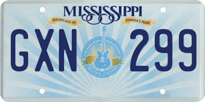 MS license plate GXN299