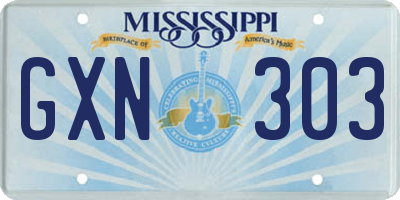 MS license plate GXN303