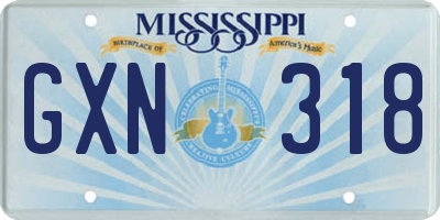 MS license plate GXN318
