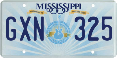 MS license plate GXN325