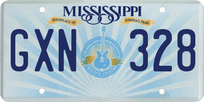 MS license plate GXN328