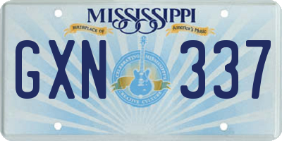 MS license plate GXN337