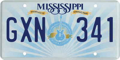 MS license plate GXN341