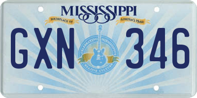 MS license plate GXN346