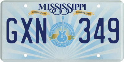 MS license plate GXN349