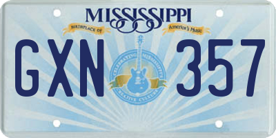 MS license plate GXN357
