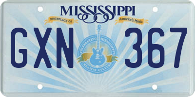 MS license plate GXN367