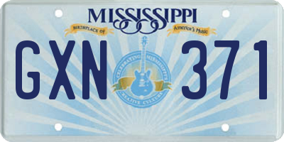 MS license plate GXN371