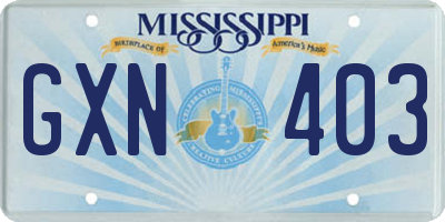 MS license plate GXN403