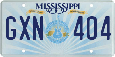 MS license plate GXN404