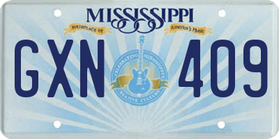 MS license plate GXN409