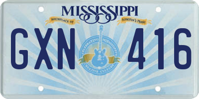MS license plate GXN416