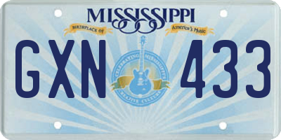 MS license plate GXN433