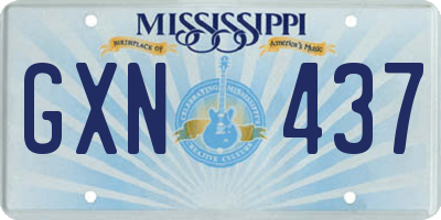 MS license plate GXN437