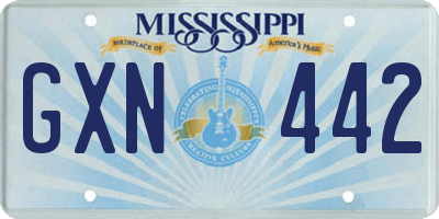 MS license plate GXN442
