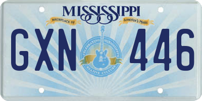 MS license plate GXN446