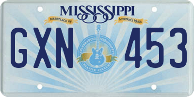 MS license plate GXN453