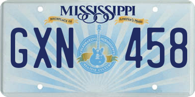MS license plate GXN458