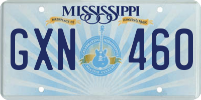 MS license plate GXN460