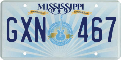 MS license plate GXN467