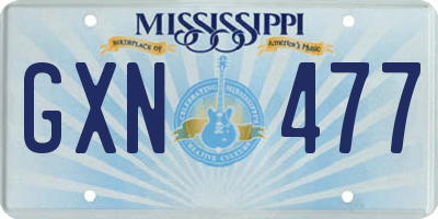 MS license plate GXN477