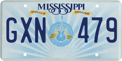 MS license plate GXN479