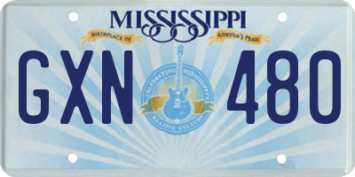 MS license plate GXN480