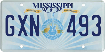 MS license plate GXN493
