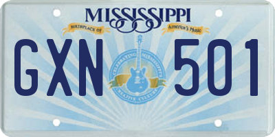 MS license plate GXN501