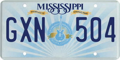 MS license plate GXN504