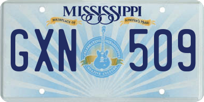 MS license plate GXN509