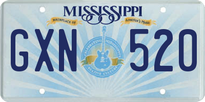 MS license plate GXN520