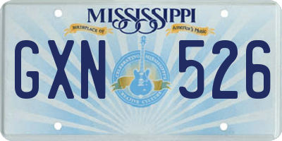 MS license plate GXN526