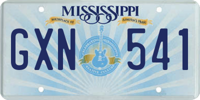 MS license plate GXN541