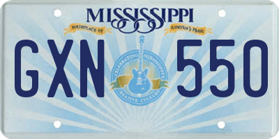MS license plate GXN550